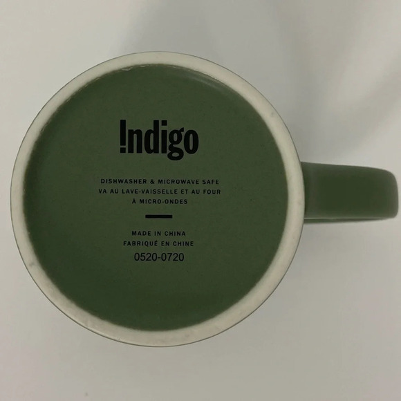 Indigo Mug Hit the Ice Coffee Tea Hockey Green Ceramic EUC - Picture 6 of 9